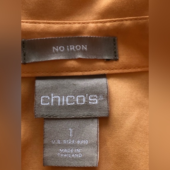 CHICOS sz1 No iron blouse Tie front with elastic in back 3/4 sleeve - Picture 3 of 4